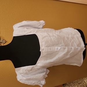 Chambray peasant blouse